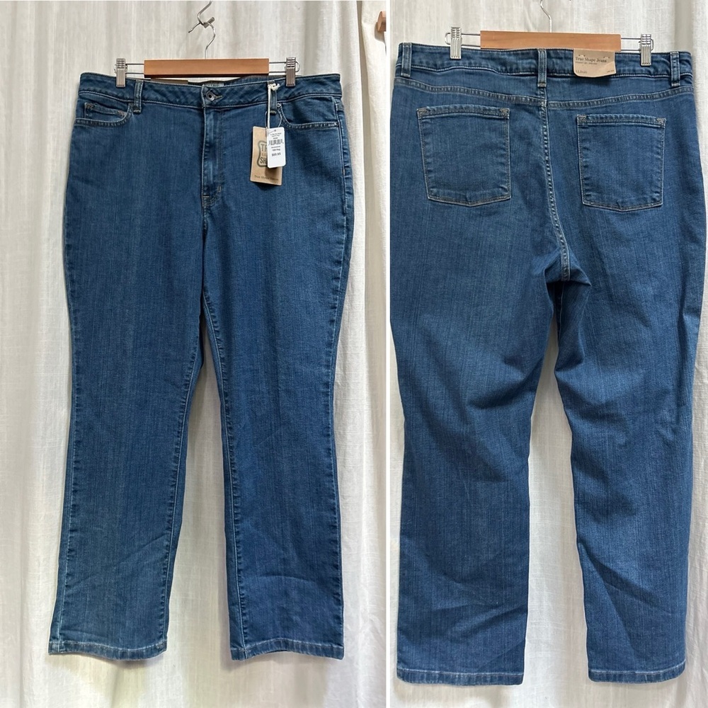 LL Bean Women's True Shape Jeans Classic Straight-Leg 18W